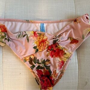 ANTONIO MELANI Pink Floral Bikini Bottoms with Yellow & Red Blooms